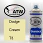 Preview: Dodge, Cream, T3: 400ml Sprühdose, von ATW Autoteile West.