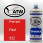 Preview: Ferrari, Red, 322: 400ml Sprühdose, von ATW Autoteile West.