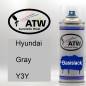 Preview: Hyundai, Gray, Y3Y: 400ml Sprühdose, von ATW Autoteile West.