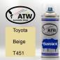 Preview: Toyota, Beige, T451: 400ml Sprühdose, von ATW Autoteile West.