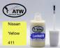 Preview: Nissan, Yellow, 411: 20ml Lackstift, von ATW Autoteile West.