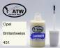 Preview: Opel, Brillantweiss, 451: 20ml Lackstift, von ATW Autoteile West.