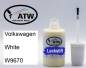 Preview: Volkswagen, White, W9670: 20ml Lackstift, von ATW Autoteile West.