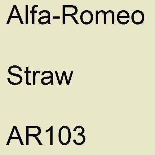 Alfa-Romeo, Straw, AR103.