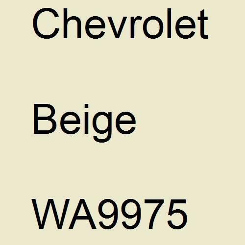 Chevrolet, Beige, WA9975.