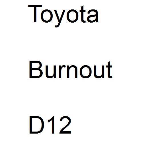 Toyota, Burnout, D12.