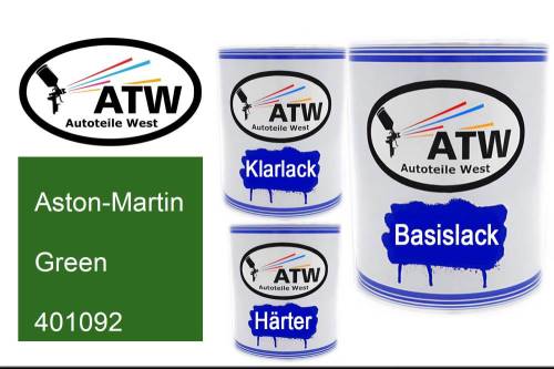 Aston-Martin, Green, 401092: 1L Lackdose + 1L Klarlack + 500ml Härter - Set, von ATW Autoteile West.