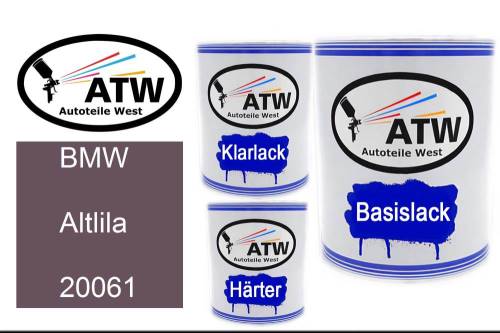 BMW, Altlila, 20061: 1L Lackdose + 1L Klarlack + 500ml Härter - Set, von ATW Autoteile West.