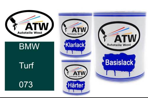 BMW, Turf, 073: 1L Lackdose + 1L Klarlack + 500ml Härter - Set, von ATW Autoteile West.