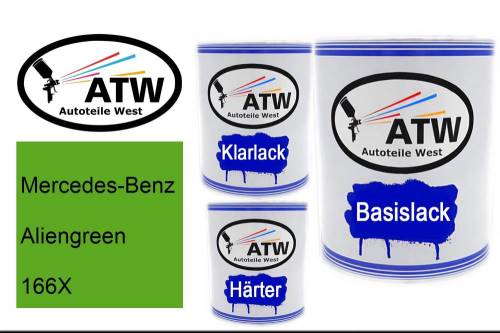 Mercedes-Benz, Aliengreen, 166X: 1L Lackdose + 1L Klarlack + 500ml Härter - Set, von ATW Autoteile West.