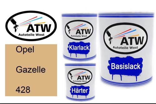 Opel, Gazelle, 428: 1L Lackdose + 1L Klarlack + 500ml Härter - Set, von ATW Autoteile West.