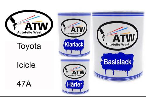 Toyota, Icicle, 47A: 1L Lackdose + 1L Klarlack + 500ml Härter - Set, von ATW Autoteile West.
