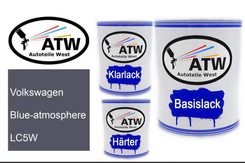 Volkswagen, Blue-atmosphere, LC5W: 1L Lackdose + 1L Klarlack + 500ml Härter - Set, von ATW Autoteile West.