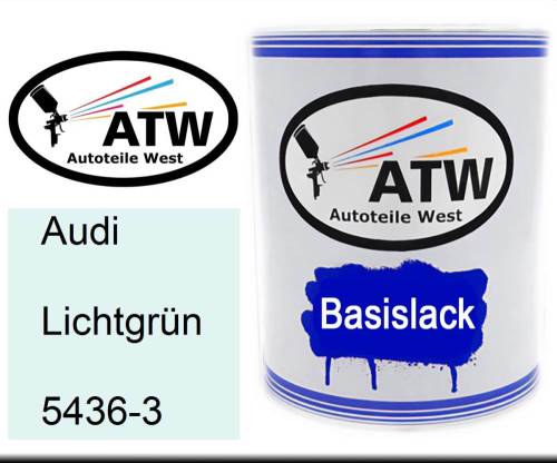 Audi, Lichtgrün, 5436-3: 1L Lackdose, von ATW Autoteile West.