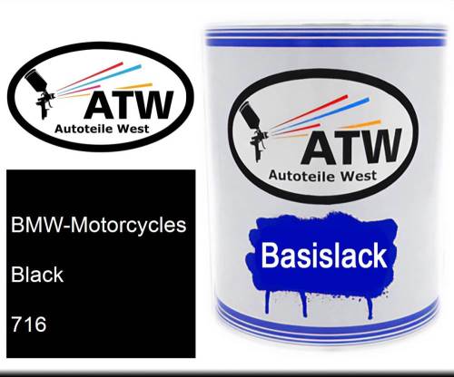 BMW-Motorcycles, Black, 716: 1L Lackdose, von ATW Autoteile West.