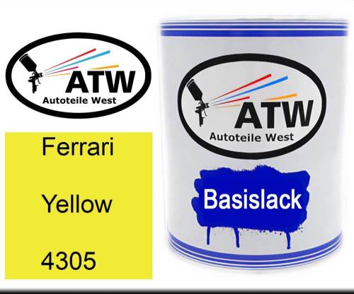 Ferrari, Yellow, 4305: 1L Lackdose, von ATW Autoteile West.