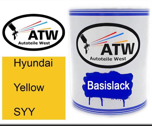 Hyundai, Yellow, SYY: 1L Lackdose, von ATW Autoteile West.