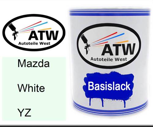 Mazda, White, YZ: 1L Lackdose, von ATW Autoteile West.