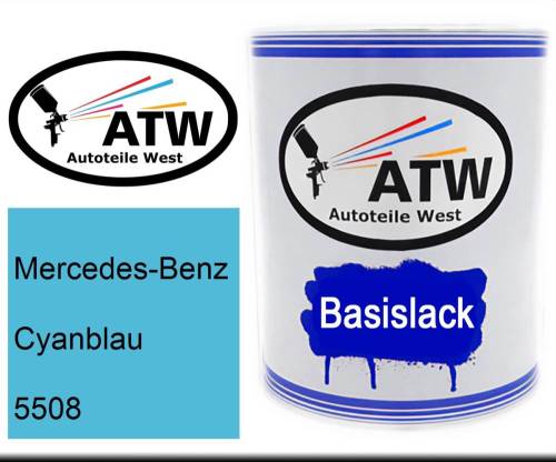 Mercedes-Benz, Cyanblau, 5508: 1L Lackdose, von ATW Autoteile West.