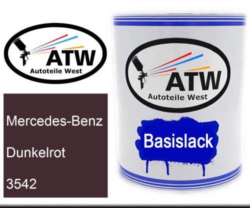 Mercedes-Benz, Dunkelrot, 3542: 1L Lackdose, von ATW Autoteile West.