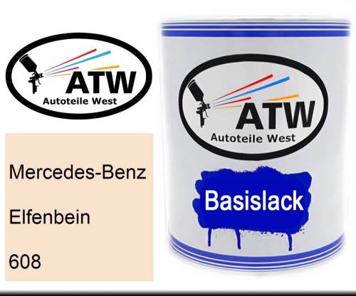 Mercedes-Benz, Elfenbein, 608: 1L Lackdose, von ATW Autoteile West.