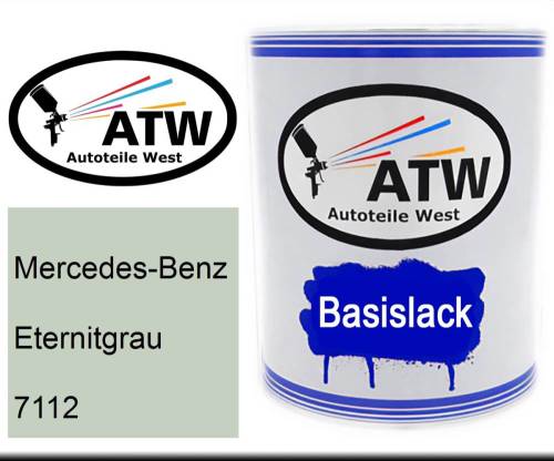 Mercedes-Benz, Eternitgrau, 7112: 1L Lackdose, von ATW Autoteile West.