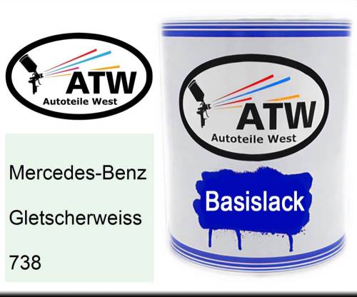 Mercedes-Benz, Gletscherweiss, 738: 1L Lackdose, von ATW Autoteile West.