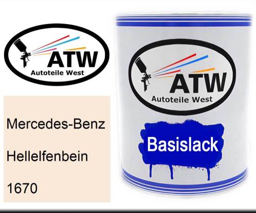 Mercedes-Benz, Hellelfenbein, 1670: 1L Lackdose, von ATW Autoteile West.