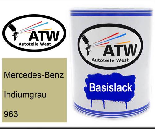 Mercedes-Benz, Indiumgrau, 963: 1L Lackdose, von ATW Autoteile West.