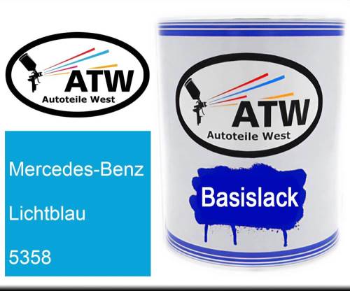 Mercedes-Benz, Lichtblau, 5358: 1L Lackdose, von ATW Autoteile West.