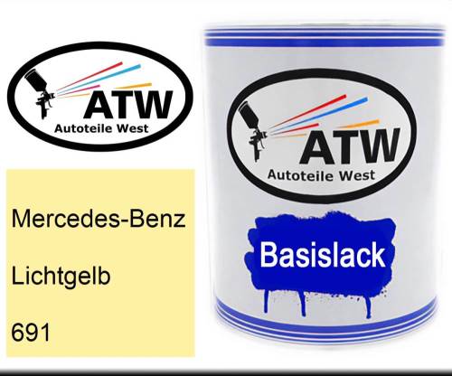 Mercedes-Benz, Lichtgelb, 691: 1L Lackdose, von ATW Autoteile West.