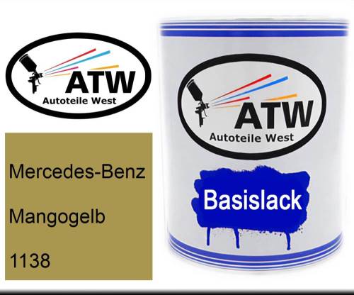 Mercedes-Benz, Mangogelb, 1138: 1L Lackdose, von ATW Autoteile West.