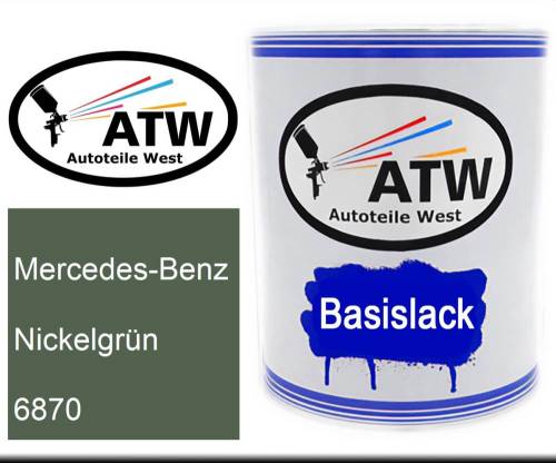 Mercedes-Benz, Nickelgrün, 6870: 1L Lackdose, von ATW Autoteile West.