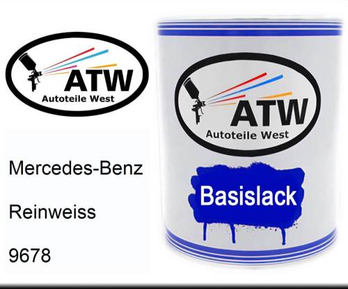 Mercedes-Benz, Reinweiss, 9678: 1L Lackdose, von ATW Autoteile West.