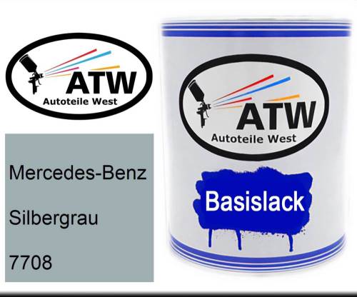 Mercedes-Benz, Silbergrau, 7708: 1L Lackdose, von ATW Autoteile West.