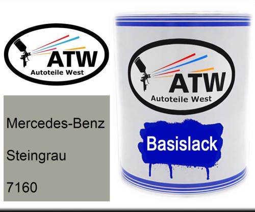 Mercedes-Benz, Steingrau, 7160: 1L Lackdose, von ATW Autoteile West.