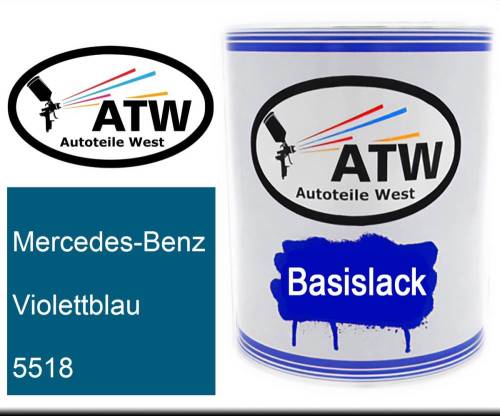 Mercedes-Benz, Violettblau, 5518: 1L Lackdose, von ATW Autoteile West.