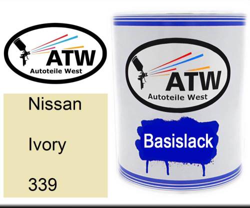 Nissan, Ivory, 339: 1L Lackdose, von ATW Autoteile West.