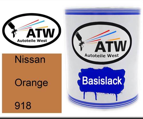 Nissan, Orange, 918: 1L Lackdose, von ATW Autoteile West.