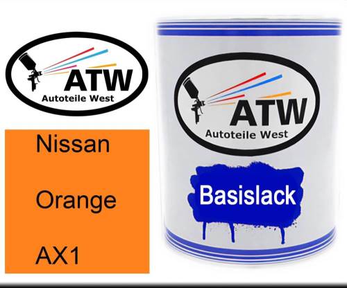 Nissan, Orange, AX1: 1L Lackdose, von ATW Autoteile West.