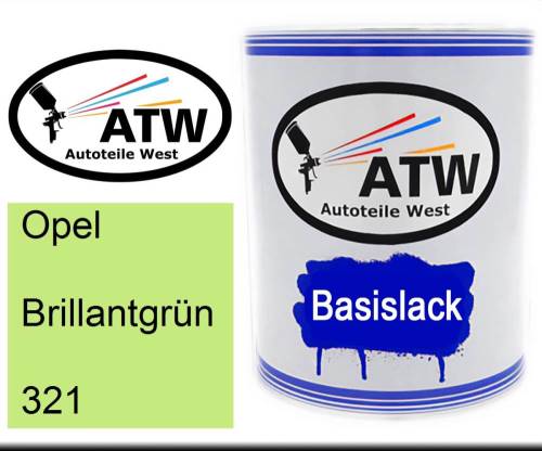 Opel, Brillantgrün, 321: 1L Lackdose, von ATW Autoteile West.