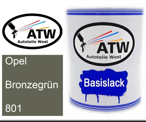 Opel, Bronzegrün, 801: 1L Lackdose, von ATW Autoteile West.