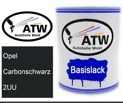 Opel, Carbonschwarz, 2UU: 1L Lackdose, von ATW Autoteile West.