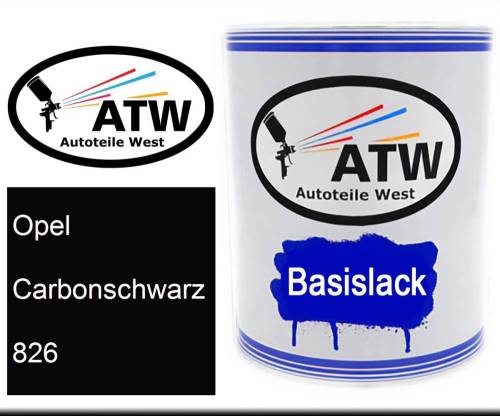 Opel, Carbonschwarz, 826: 1L Lackdose, von ATW Autoteile West.