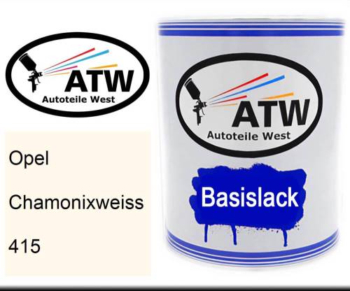 Opel, Chamonixweiss, 415: 1L Lackdose, von ATW Autoteile West.