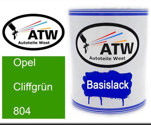 Opel, Cliffgrün, 804: 1L Lackdose, von ATW Autoteile West.
