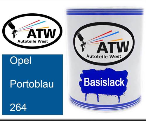 Opel, Portoblau, 264: 1L Lackdose, von ATW Autoteile West.