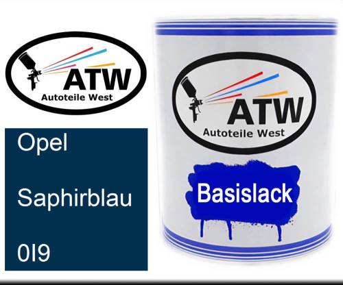 Opel, Saphirblau, 0I9: 1L Lackdose, von ATW Autoteile West.