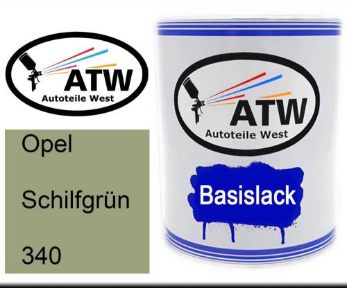 Opel, Schilfgrün, 340: 1L Lackdose, von ATW Autoteile West.