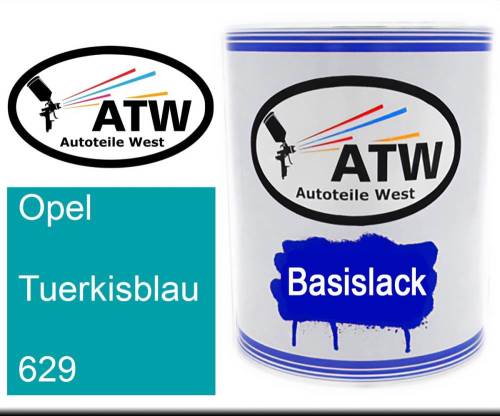 Opel, Tuerkisblau, 629: 1L Lackdose, von ATW Autoteile West.